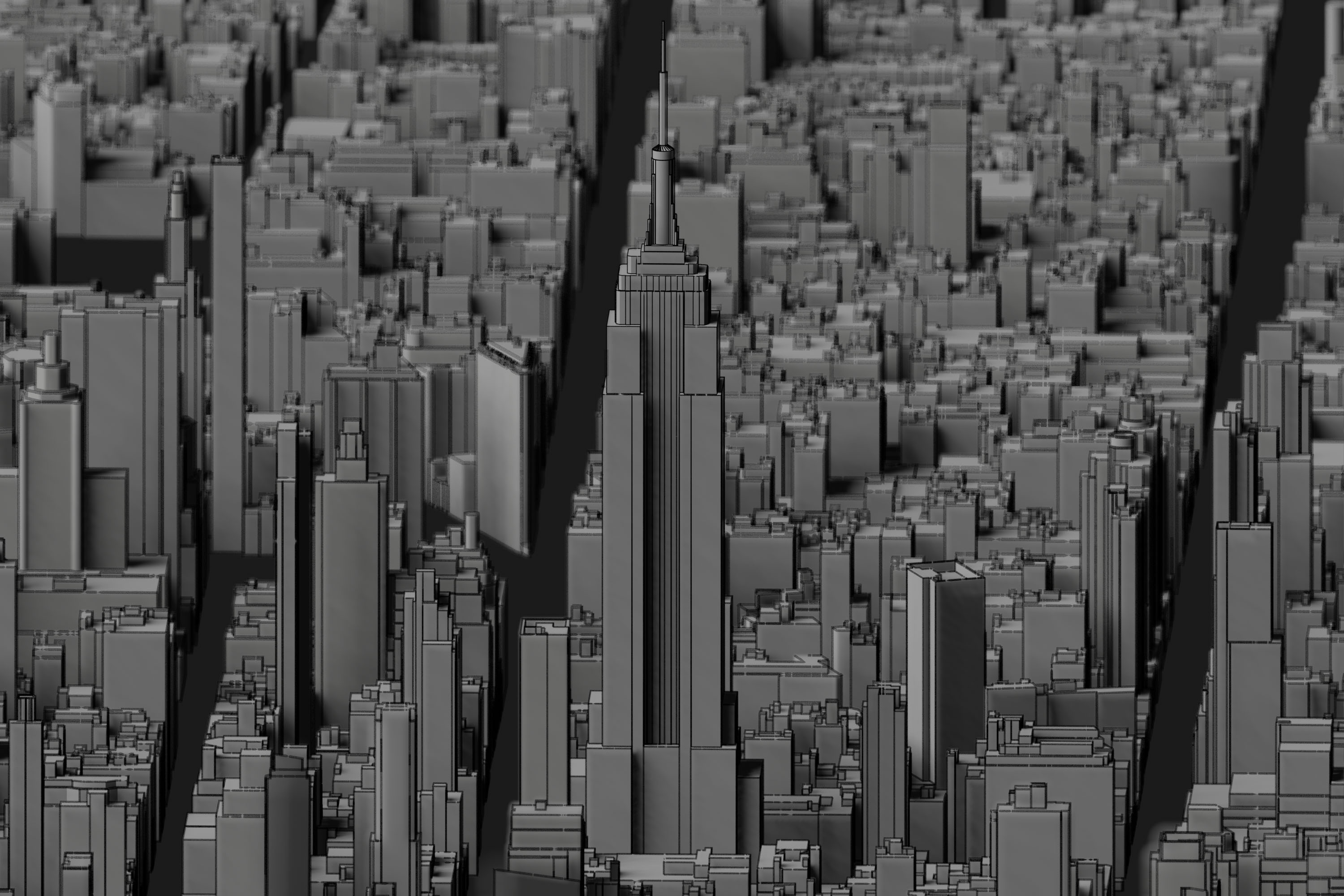 nyc building 3d model render