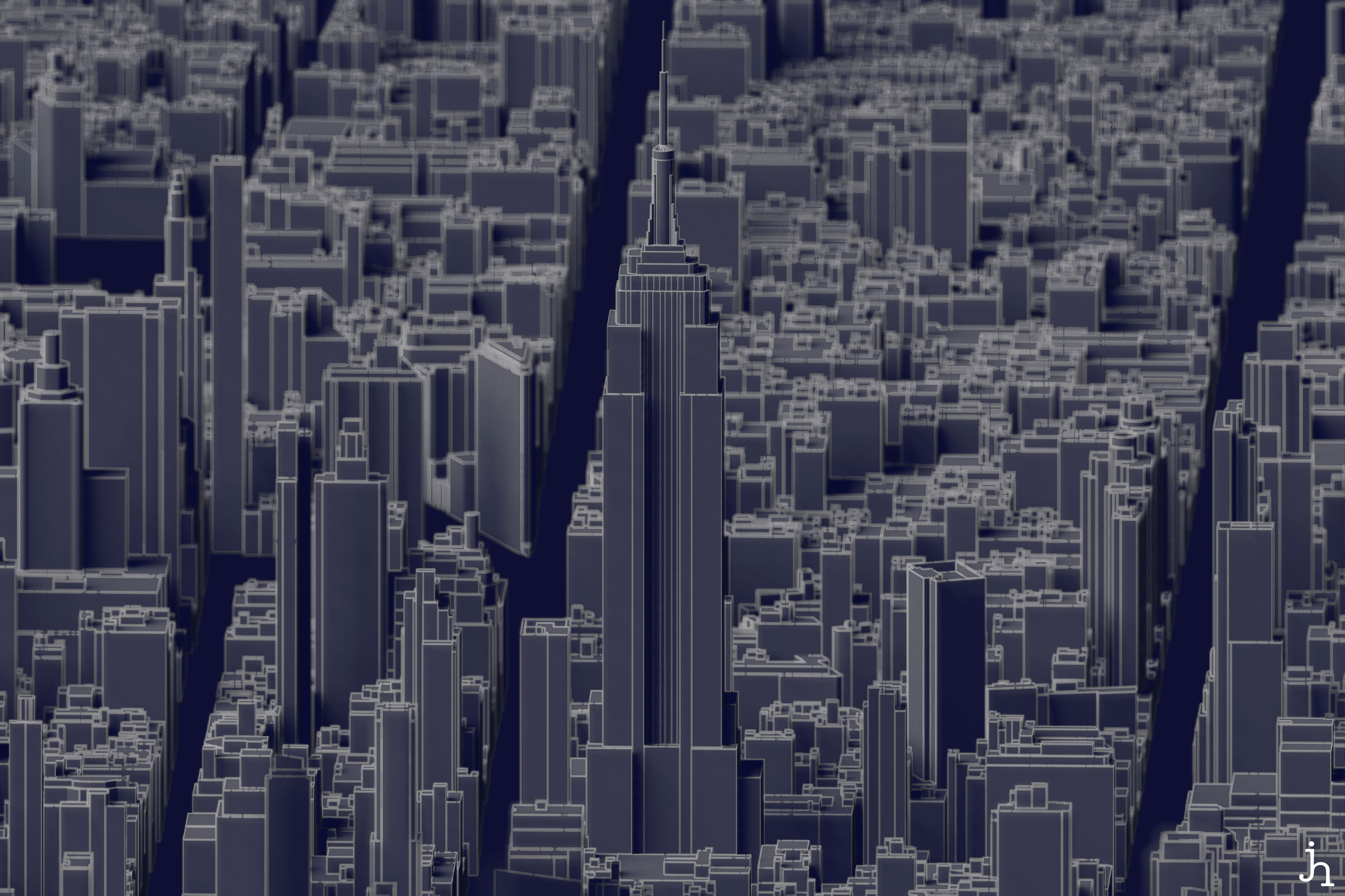 nyc building 3d model render